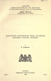 Cover of: Magnetite occurrences near Calabogie, Renfrew County, Ontario