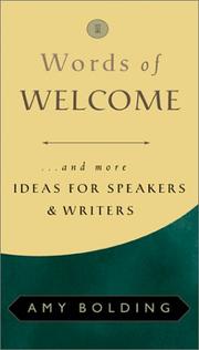 Cover of: Words of Welcome: And More Ideas for Speakers and Writers (Ready-to-Go Books)