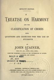 Cover of: A treatise on harmony and the classification of chords by Stainer, John Sir