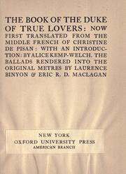 Cover of: The book of the duke of true lovers. by Christine de Pisan, Christine de Pisan