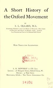 A short history of the Oxford Movement by S. L. Ollard