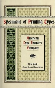 Cover of: Specimens of printing types