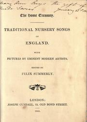 Cover of: Traditional nursery songs of England