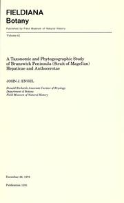 Cover of: A taxonomic and phytogeographic study of Brunswick Peninsula (Strait of Magellan) Hepaticae and Anthocerotae