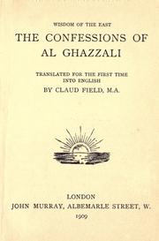Cover of: The confessions of al Ghazzali
