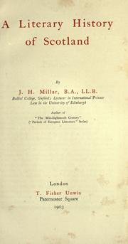 Cover of: A literary history of Scotland by John Hepburn Millar