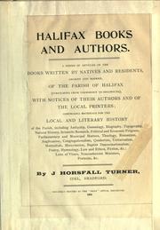 Halifax books and authors by J. Horsfall Turner
