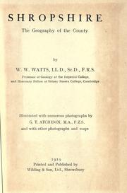 Shropshire, the geography of the county by W. W. Watts