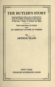 Cover of: The butler's story by Arthur Cheney Train
