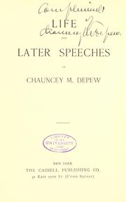 Cover of: Life and later speeches.