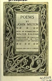 Cover of: Poems by John Milton, John Milton