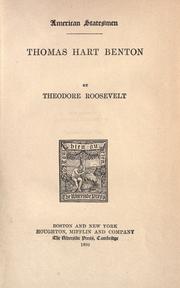 Cover of: Thomas Hart Benton. by Theodore Roosevelt