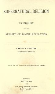 Cover of: Supernatural religion by Walter Richard Cassels