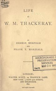 Cover of: Life of W.M. Thackeray. by Herman Charles Merivale