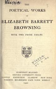 Cover of: The poetical works. by Elizabeth Barrett Browning, Elizabeth Barrett Browning