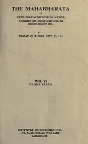 Cover of: The Mahabharata of Krishna-Dwaipayana Vyasa, Volume 6: Translated into English prose from the original Sanskrit Text
