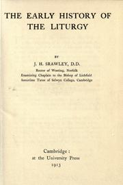 Cover of: The early history of the liturgy. by Srawley, J. H.
