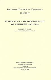 Systematics and zoogeography of Philippine amphibia by Robert F. Inger