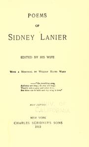 Cover of: Poems of Sidney Lanier by Sidney Lanier, Sidney Lanier