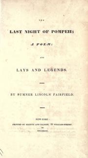 Cover of: The last night of Pompeii by Sumner Lincoln Fairfield, Sumner Lincoln Fairfield