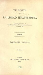 Cover of: The elements of railroad engineering. by International Correspondence Schools