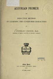 Cover of: Assyrian primer: an inductive method of learning the cuneiform characters.