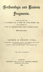 Cover of: Archaelogic and historic fragments. by George Robert Nicol Wright