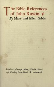 Cover of: The Bible references of John Ruskin by John Ruskin