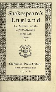 Cover of: Shakespeare's England by [edited by Sir Walter Raleigh, Sir Sidney Lee and C.T. Onions].