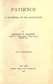 Cover of: Patience by Elizabeth W. Champney