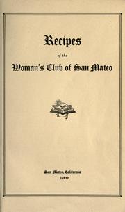 Cover of: Recipes. by Woman's Club of San Mateo.