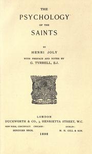 Cover of: The psychology of the saints by Henri Joly