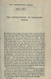 Cover of: The development of religious error.