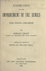 Cover of: Exercises for the improvement of the senses: for young children