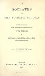 Cover of: Socrates and the Socratic schools. by Eduard Zeller