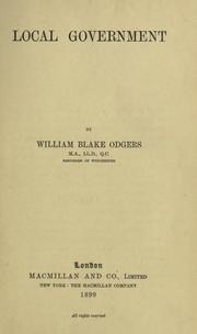 Cover of: Local government.