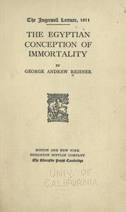 Cover of: The Egyptian conception of immortality
