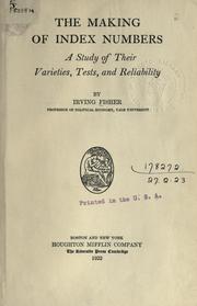 Cover of: The making of index numbers by Fisher, Irving