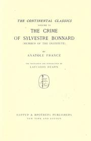 Cover of: The crime of Sylvestre Bonnard (member of the Institute)