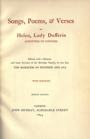 Cover of: Songs, poems, & verses by Dufferin and Clandeboye, Helen Selina Blackwood Baroness, Dufferin and Clandeboye, Helen Selina Blackwood Baroness