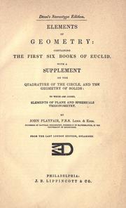 Cover of: Elements of geometry by John Playfair, John Playfair