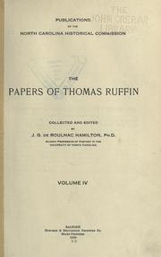 The papers of Thomas Ruffin by Ruffin, Thomas