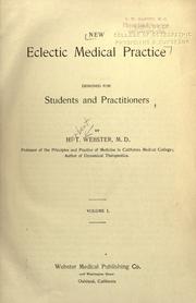 Cover of: New eclectic medical practice: designed for students and practitioners