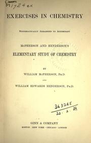 Cover of: Exercises in chemistry by McPherson, William