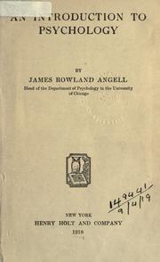 Cover of: An introduction to psychology. by James Rowland Angell