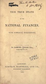 Cover of: The true state of the national finances: with remedial suggestions.