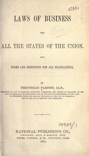 Laws of business for all the states of the Union by Parsons, Theophilus