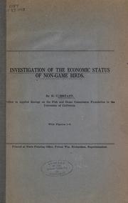 Cover of: Investigation of the economic status of non-game birds.