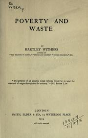 Cover of: Poverty and waste.