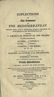 Cover of: Reflections on the commerce of the Mediterranean